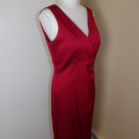 Donna Ricco New York Maroon Satin Party Dress / Size 10 - Picture 11 of 16